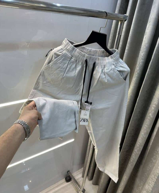 Zar a Light Grey 3Premium Linen Track Pants