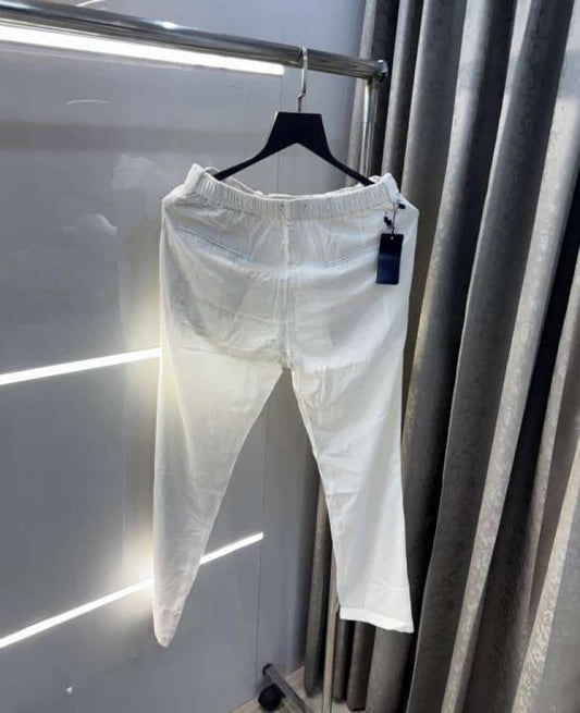 Ralp Lauren White Premium Pure Linen Trousers