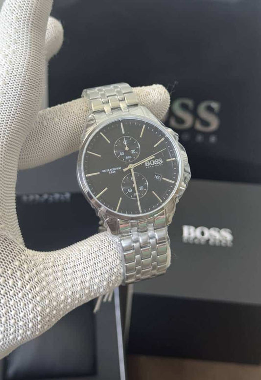 Hugo Boss Associate Silver-Black Chronograph Metal Luxury Watch
