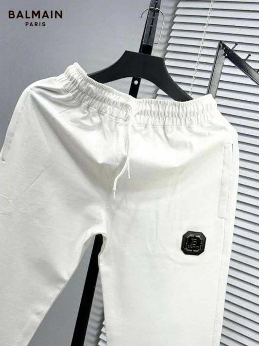 Balmai n Paris White Logo Patch Imported Trackpant