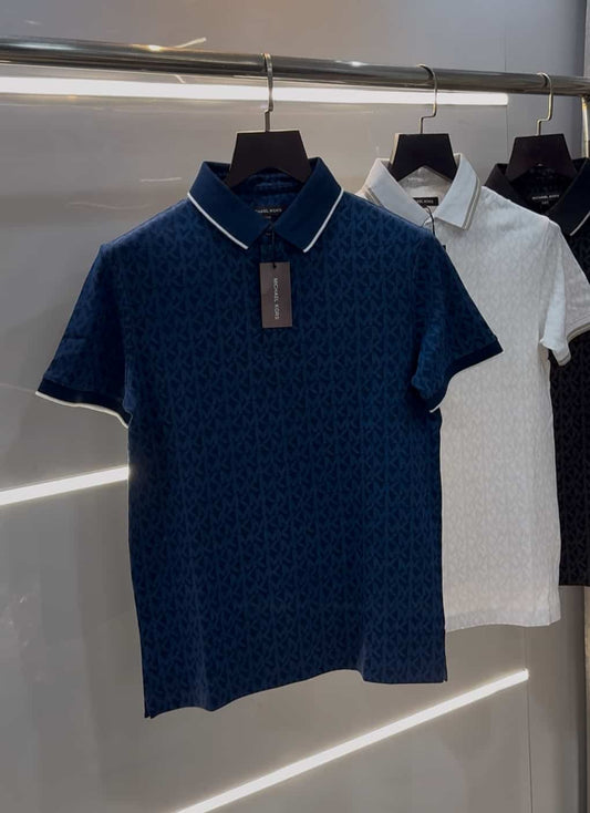 Michael Kors Blue Monogr...aM Premium Polo T-Shirt