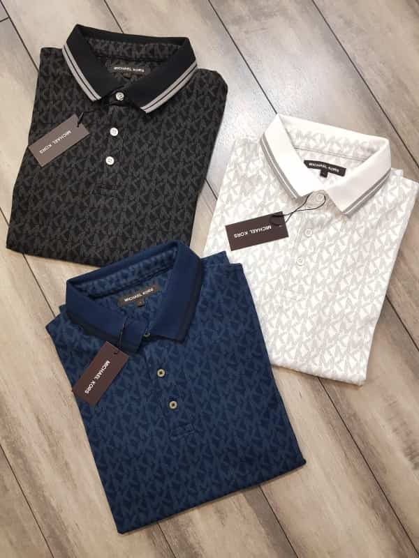 Michael Kors Blue Monogr...aM Premium Polo T-Shirt