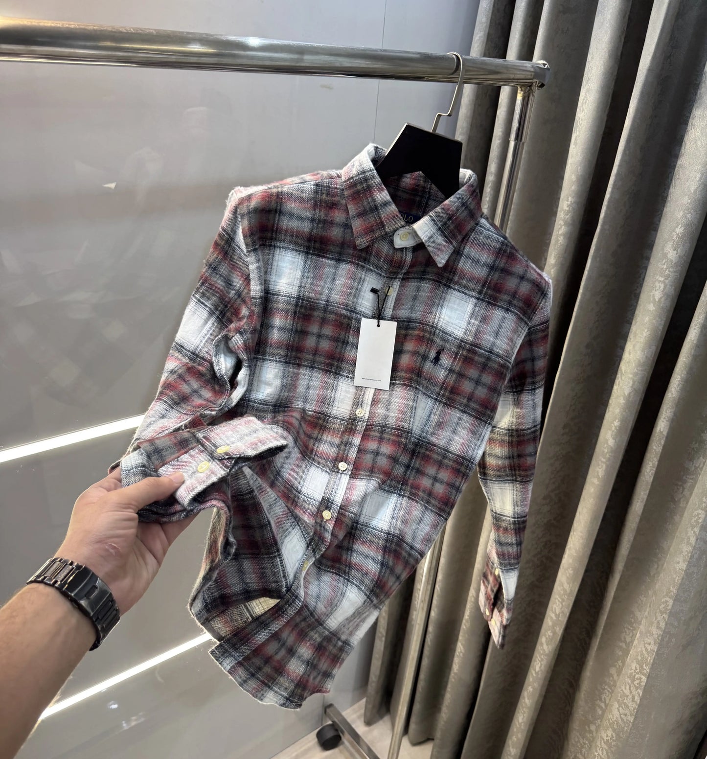 Ralph Lauren Maroon Brushing Checks Premium Shirt