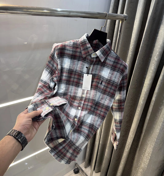 Ralph Lauren Maroon Brushing Checks Premium Shirt