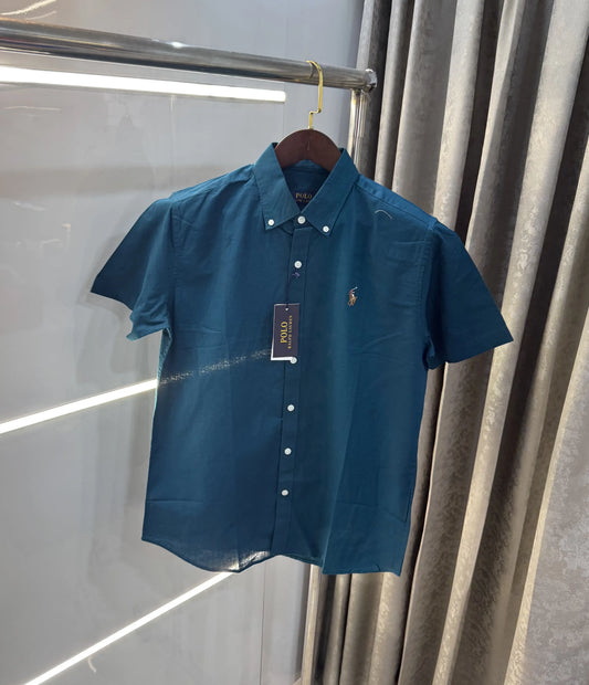 Ralph Lauren Petrol Blue Premium Linen Shirt