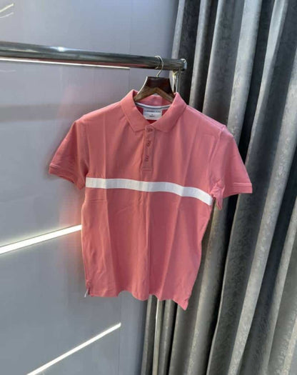 Calvin  Klein  Pink Logo Print Premium Polo T-Shirt