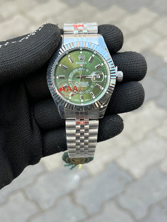 Role_x Sky Dweller Silver Green