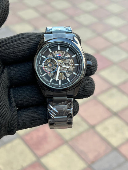 Tommy HIlf_iger Automatic Black Chain