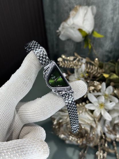 Dio r Silver Green Diamond Premium Watch