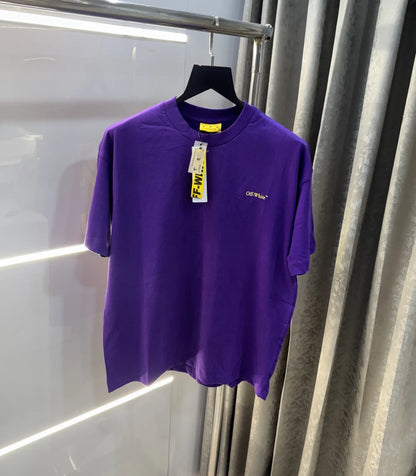 Off White Purple Imported Oversized T-Shirt