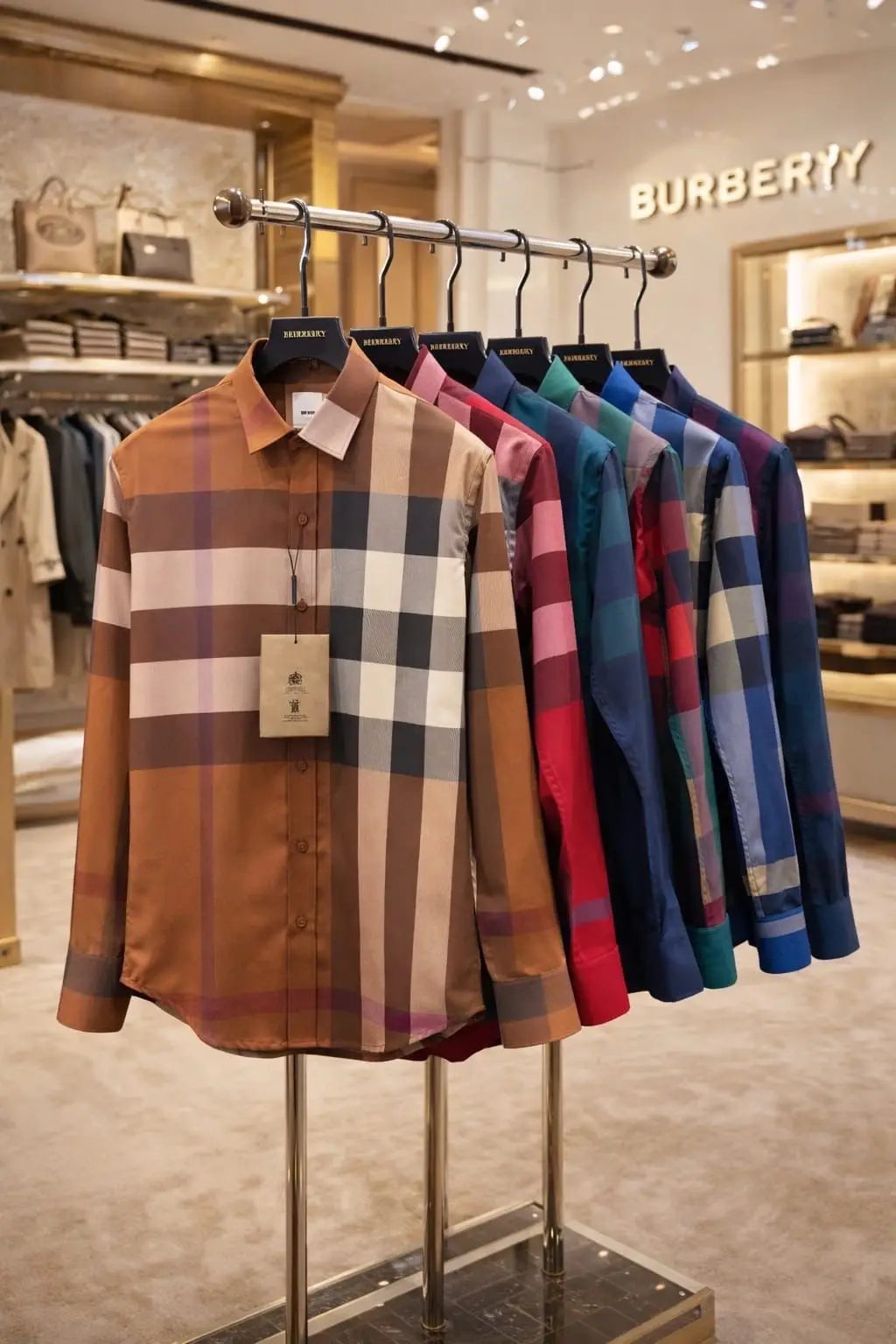 Burberr y Design 1 Checks Premium Shirt With Original Bo_-x Packing