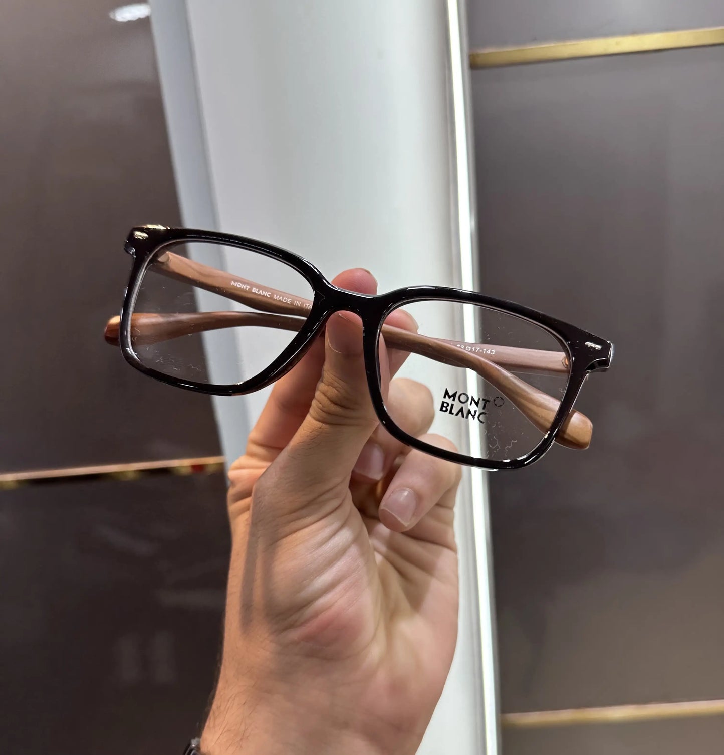 Mont Blanc Wooden Glossy Black Premium Glasses 5186
