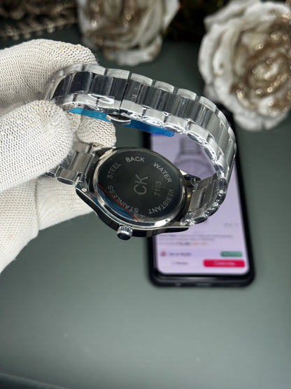 Calvin  Klein Silver White Premium Quartz Watch
