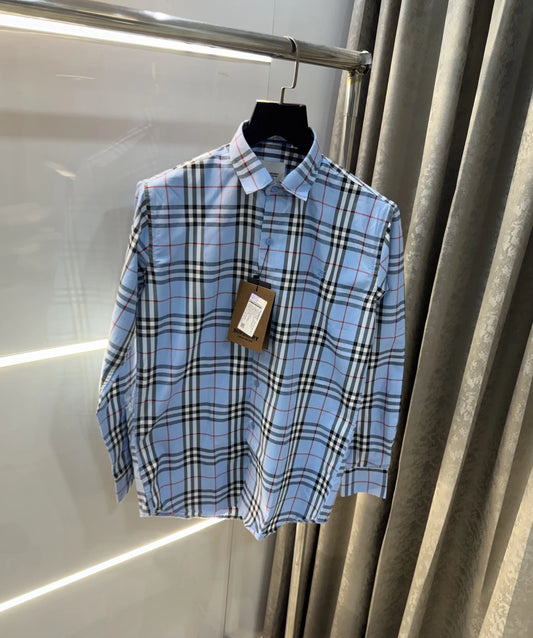 Burberry Sky Blue Small Checks Premium Shirt