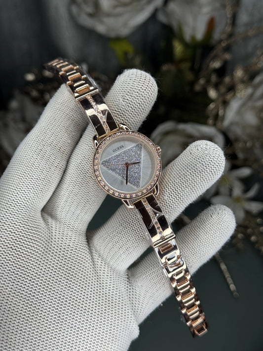 Gues s Tri Bellini Copper White Premium Quartz Watch
