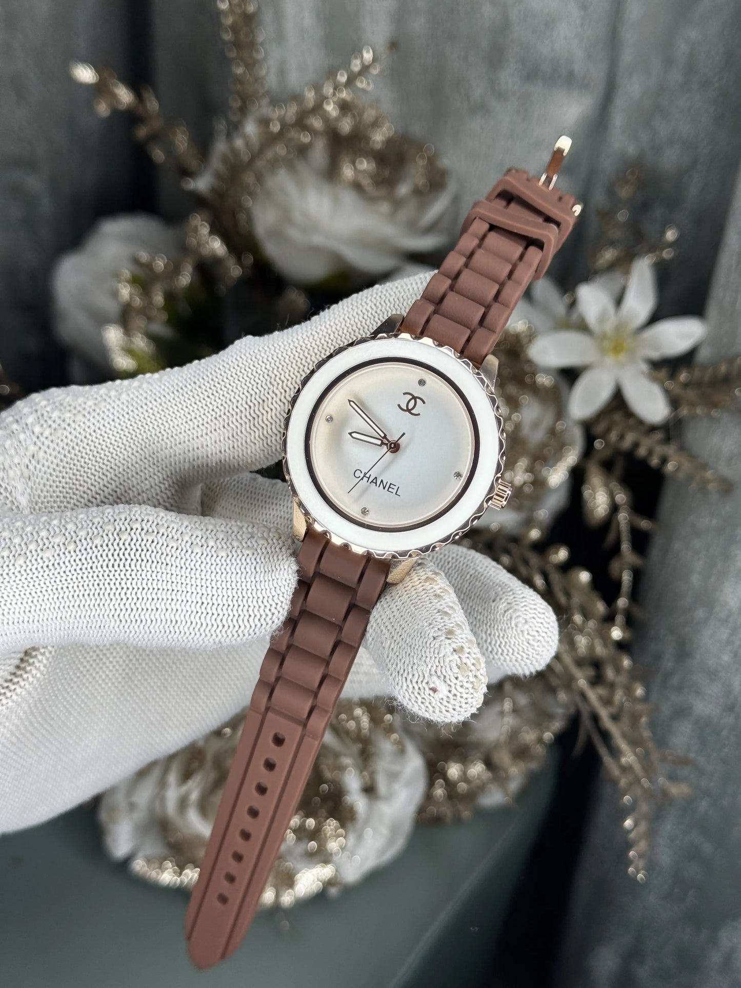 Chane l Paris Brown White Premium Ladies Watch