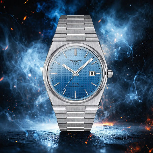 Tissot PRX Automatic Back Open Shaded Blue