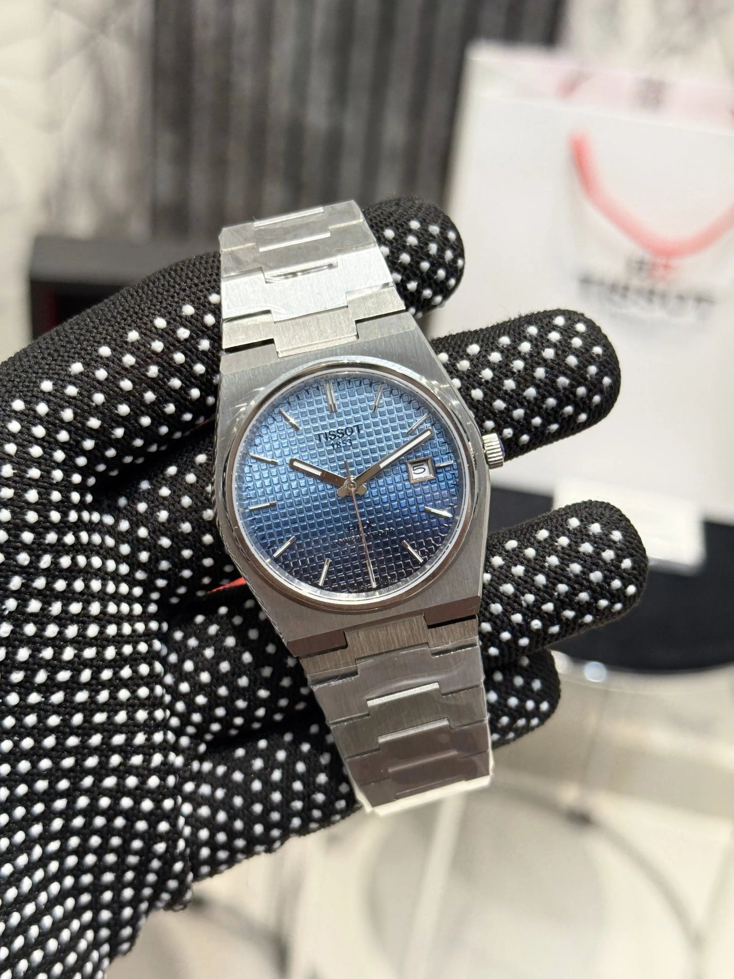 Tissot PRX Automatic Back Open Shaded Blue