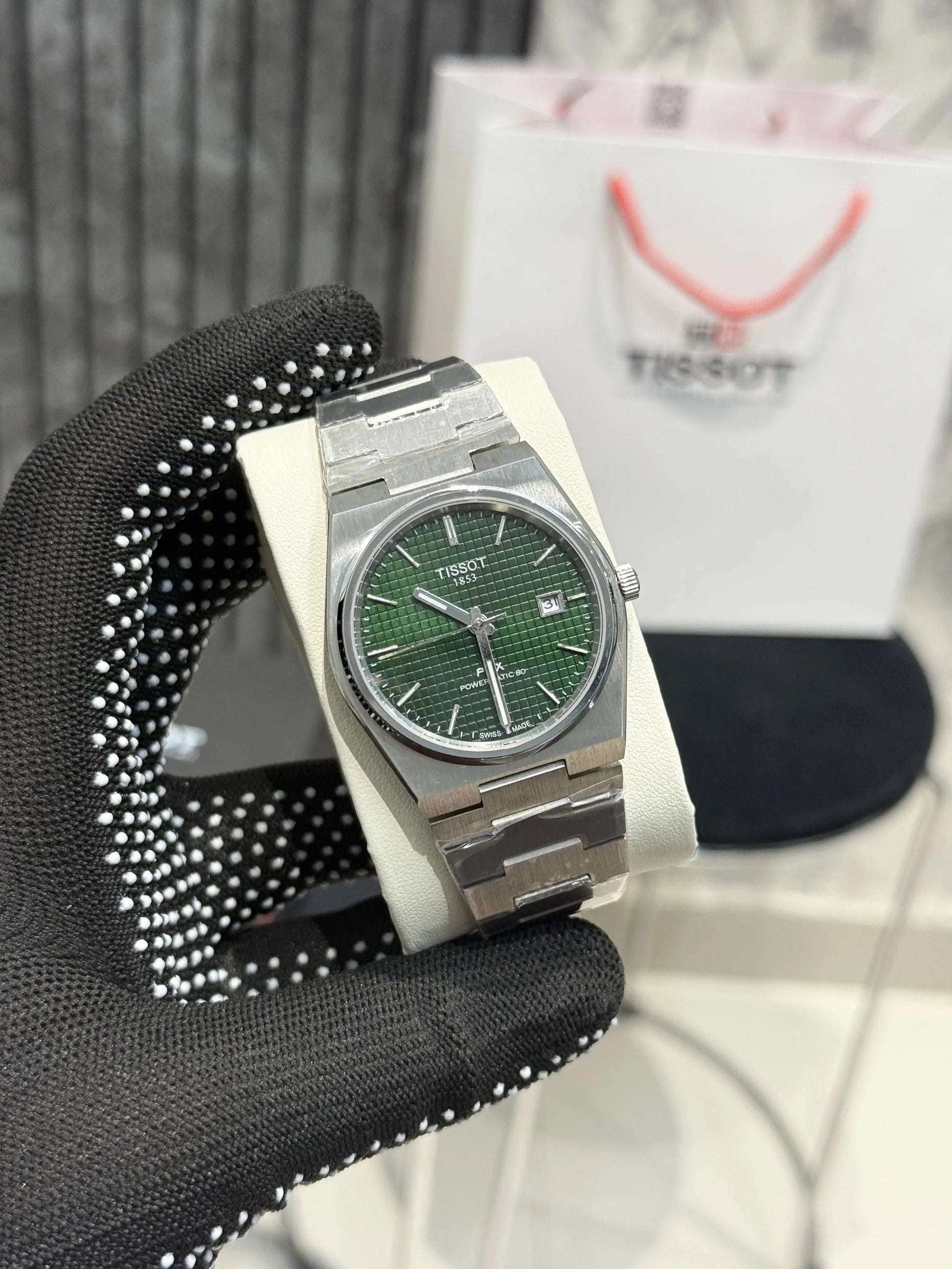 Tissot PRX Automatic Back open Forest Green