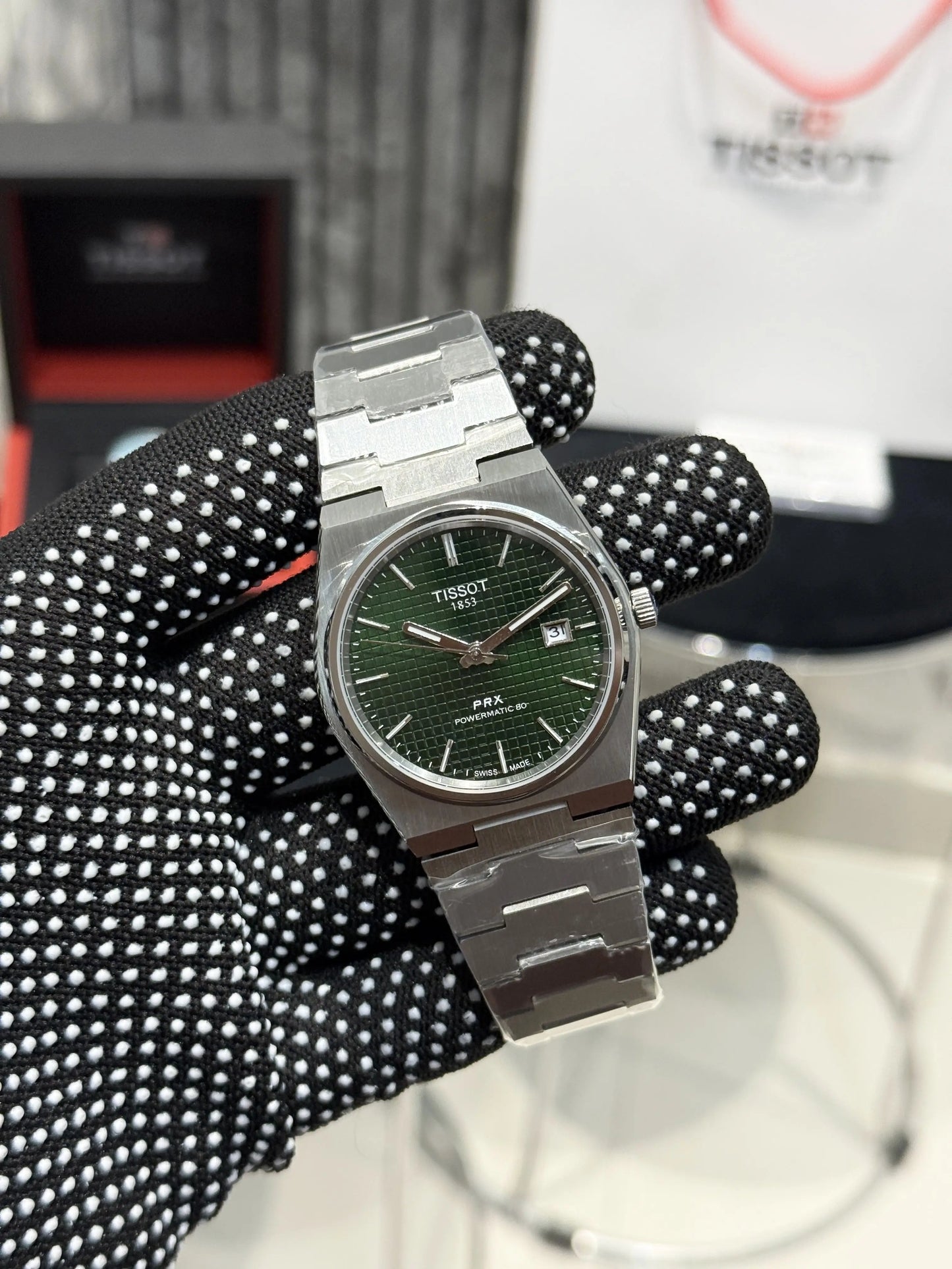 Tissot PRX Automatic Back open Forest Green