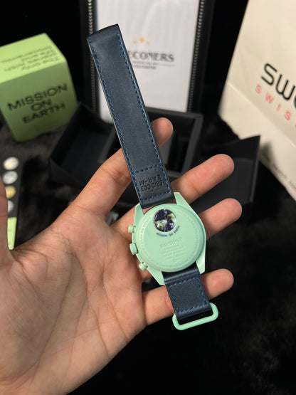 Swatch X Omega Bioceramic Moonswatch Mission To Earth With Kit