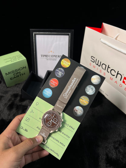 Swatch X Omega Bioceramic Moonswatch Mission To The Moon Earth With Kit