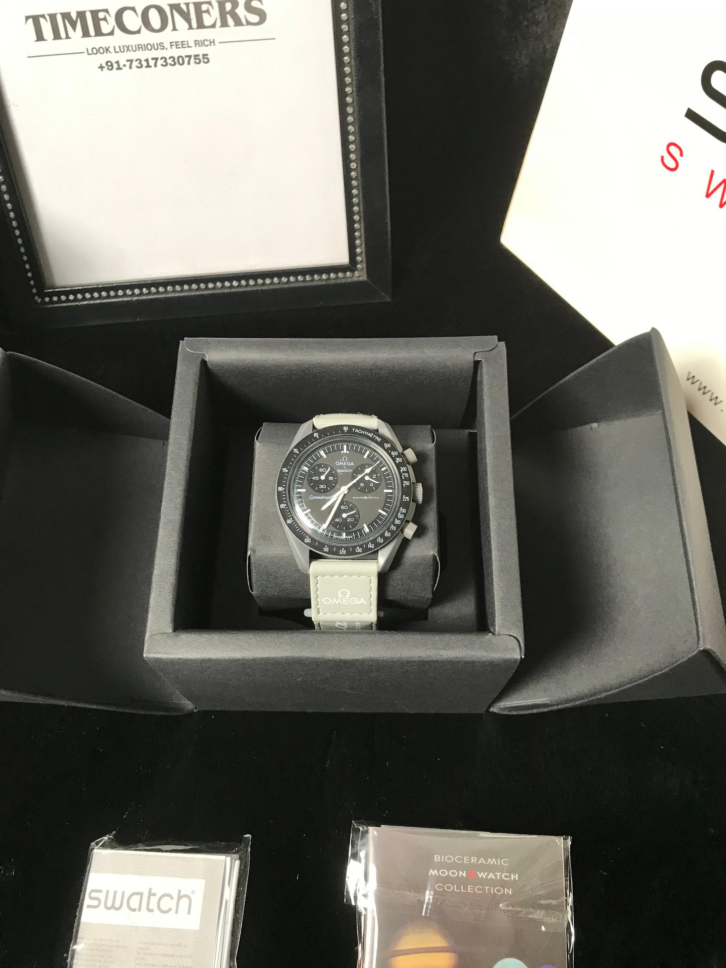 Swatch X Omega Bioceramic Moonswatch Mission To The Moon Mercury With Kit