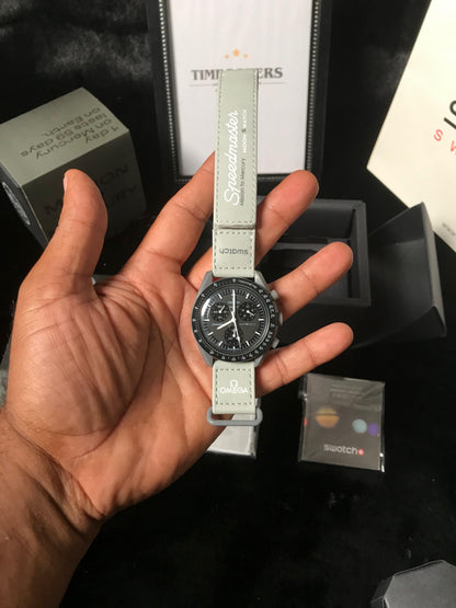Swatch X Omega Bioceramic Moonswatch Mission To The Moon Mercury With Kit