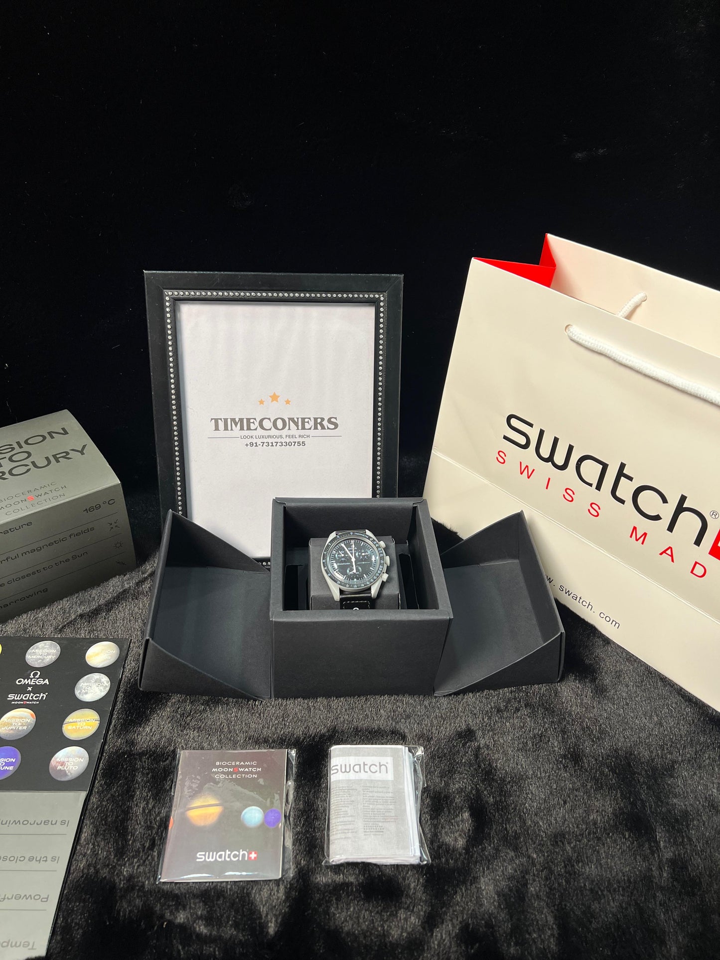 Swatch X Omega Bioceramic Moonswatch Mission To The Moon Black With Kit