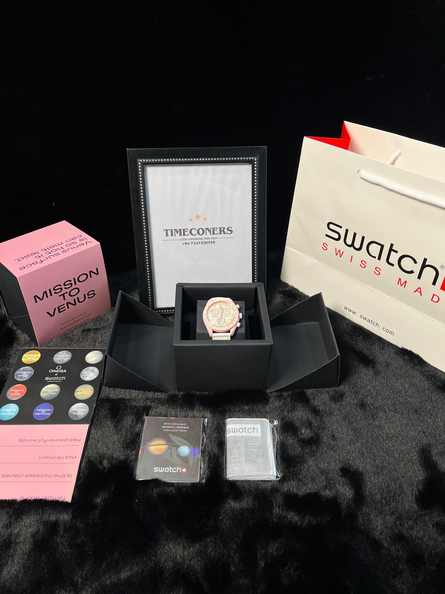 Swatch X Omega Bioceramic Moonswatch Mission To The Moon Venus With Kit