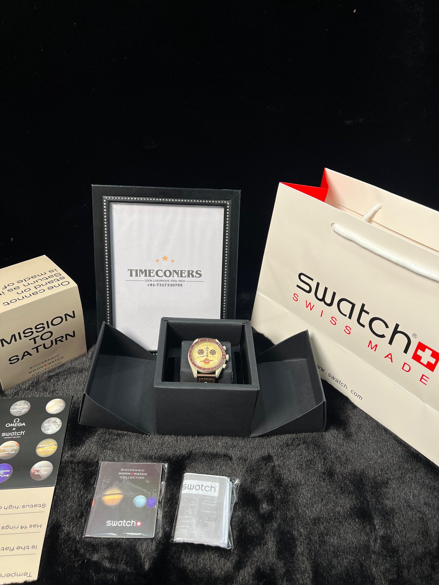 Swatch X Omega Bioceramic Moonswatch Mission To Saturn With kit