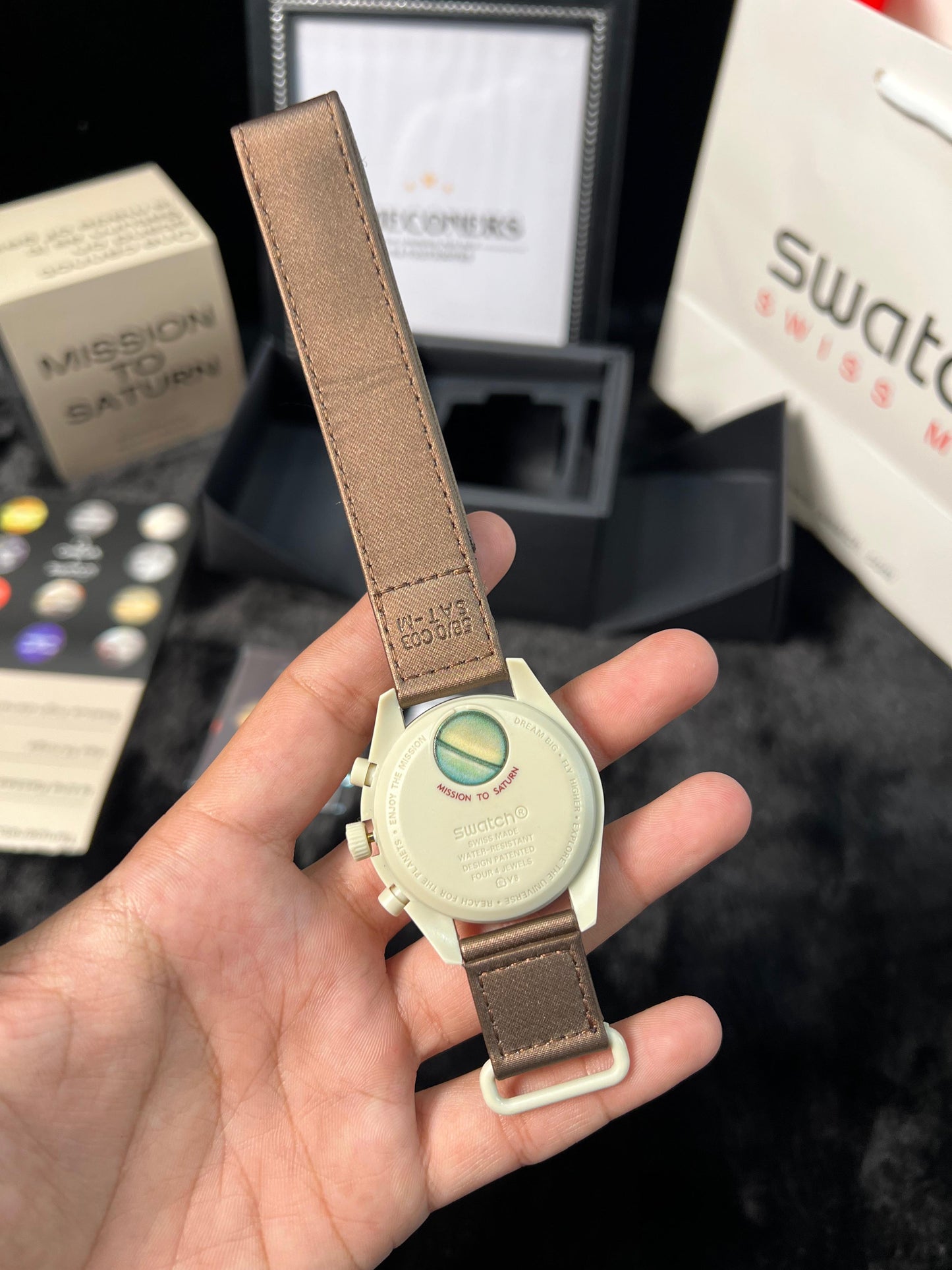 Swatch X Omega Bioceramic Moonswatch Mission To Saturn With kit