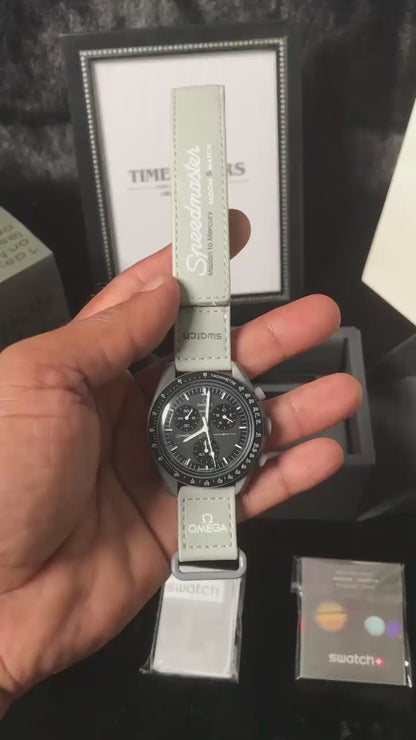 Swatch X Omega Bioceramic Moonswatch Mission To The Moon Mercury With Kit
