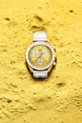 Swatch X Omega Bioceramic Moonswatch Mission To The Moon Sun With Kit